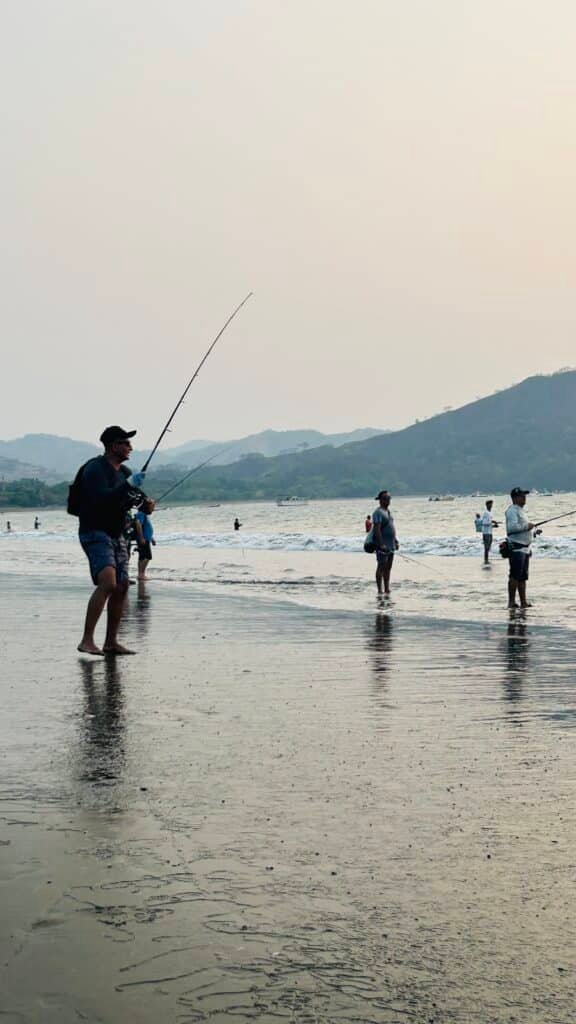 Sport fishing from the beach